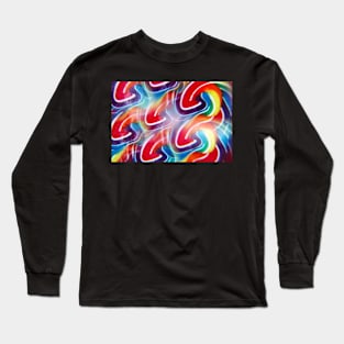 Close-up of swirly rainbow lollipop through prism filter Long Sleeve T-Shirt